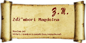 Zámbori Magdolna névjegykártya
